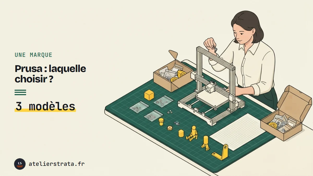 Une femme monte une imprimante 3D en kit, pièces et cartons étalés sur le tapis